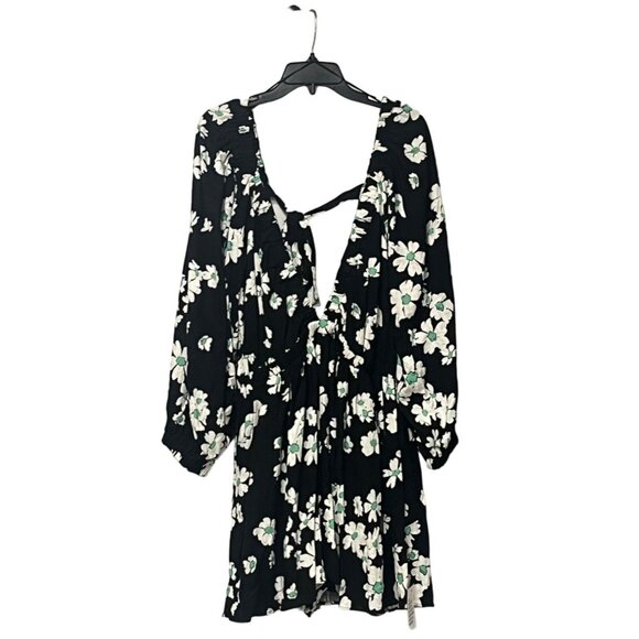 TopShop Elasticated Channel Long Sleeve Romper In Multi Floral, XL - Picture 11 of 13